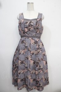 axes femme / ヴィンテージマップ柄ワンピ M ラベンダー Y-25-05-10-110-AX-OP-SZ-ZI