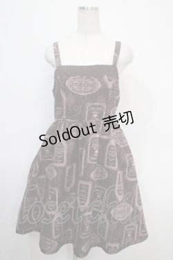 画像1: axes femme / アンティークラベルptワンピース M ワイン Y-25-05-10-111-AX-OP-SZ-ZY