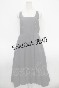 axes femme / W釦フィッシュテールジャンパースカート M 黒 Y-25-05-10-114-AX-OP-SZ-ZT086