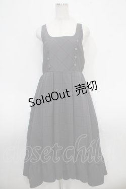 画像1: axes femme / W釦フィッシュテールジャンパースカート M 黒 Y-25-05-10-114-AX-OP-SZ-ZT086