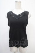 axes femme / モチーフレースタンク M 黒 Y-25-05-10-002-AX-TO-SZ-ZY