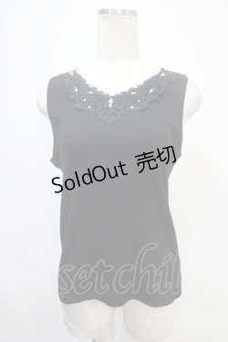 画像1: axes femme / モチーフレースタンク M 黒 Y-25-05-10-002-AX-TO-SZ-ZY