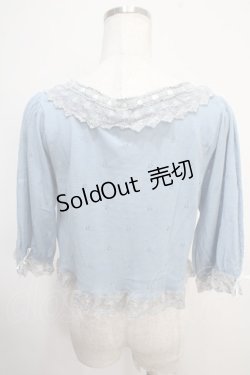 画像2: axes femme / フリルレース刺繍ボレロ M サックス Y-25-05-10-015-AX-TO-SZ-ZY
