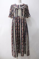 axes femme kawaii / ローズベリーガーデンワンピース M 紺 Y-25-05-10-134-AX-OP-SZ-OS
