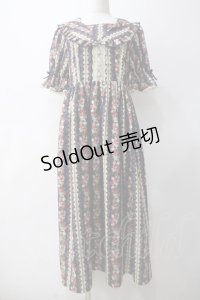 axes femme kawaii / ローズベリーガーデンワンピース M 紺 Y-25-05-10-134-AX-OP-SZ-OS