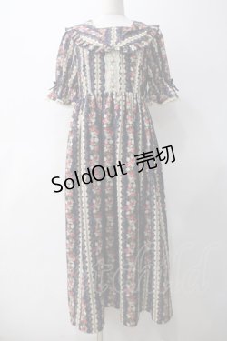 画像1: axes femme kawaii / ローズベリーガーデンワンピース M 紺 Y-25-05-10-134-AX-OP-SZ-OS