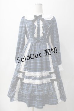 画像1: axes femme kawaii / タータンチェックワンピース M 青 Y-25-05-10-135-AX-OP-SZ-ZY
