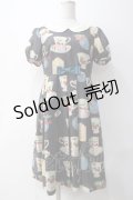 Leur Getter / フルーツティータイム袖付ワンピース  黒 Y-25-05-10-139-LU-OP-SZ-ZY