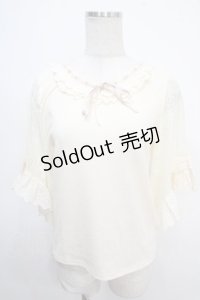 axes femme / レース×リボン袖プルオーバー M 生成り Y-25-05-10-018-AX-TO-SZ-ZY