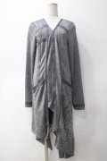 Ozz Croce / ダブルZIPアシメロングカーディガン  グレー Y-25-05-10-144-OO-TO-SZ-ZY