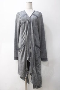 Ozz Croce / ダブルZIPアシメロングカーディガン  グレー Y-25-05-10-144-OO-TO-SZ-ZT102
