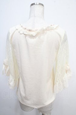 画像2: axes femme / レース×リボン袖プルオーバー M 生成り Y-25-05-10-018-AX-TO-SZ-ZY