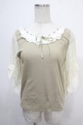 axes femme / レース×リボン袖プルオーバー M ミント Y-25-05-10-019-AX-TO-SZ-ZY