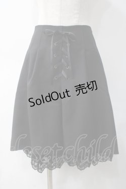 画像1: axes femme POETIQUE / レースアップデザインミニスカート M 黒 Y-25-05-10-156-AX-SK-SZ-ZT134
