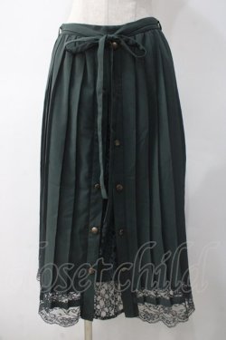 画像1: axes femme / プリーツミドル丈スカート  グリーン Y-25-05-10-158-AX-SK-SZ-ZY