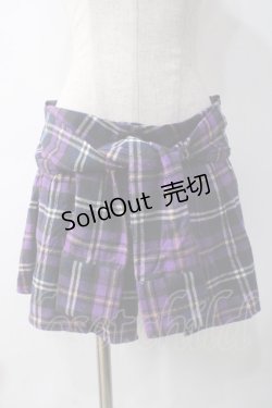 画像1: Candy Stripper / CHECK SHORTパンツ 2 パープル Y-25-05-10-163-PU-PA-SZ-ZY