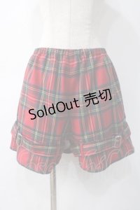 Candy Stripper / CHECK BELT パンツ S 赤 Y-25-05-10-164-PU-PA-SZ-ZY