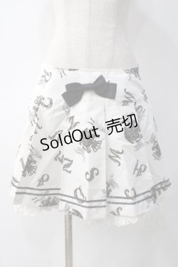 画像1: ALICE and the PIRATES / アリスとアルファベットの迷宮柄スカート  オフ Y-25-05-10-166-PA-SK-SZ-ZY