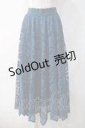 axes femme / レースサーキュラースカート M ブルー Y-25-05-10-168-AX-SK-SZ-ZI