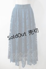 axes femme / レースサーキュラースカート M ブルー Y-25-05-10-168-AX-SK-SZ-ZI