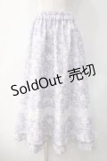 【SALE】axes femme / サクラ柄フレアスカート F ラベンダー Y-25-05-10-169-AX-SK-SZ-ZT503