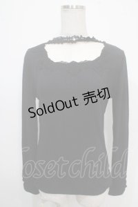axes femme / チョーカー風テレコカットソー M 黒 Y-25-05-10-021-AX-TO-SZ-ZI