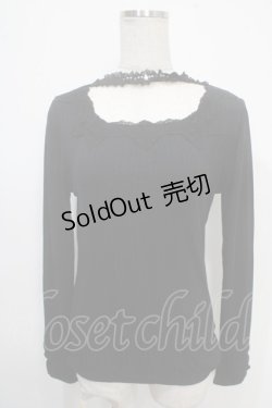 画像1: axes femme / チョーカー風テレコカットソー M 黒 Y-25-05-10-021-AX-TO-SZ-ZI