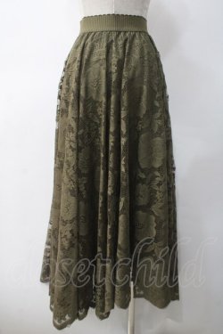 画像2: axes femme / レースサーキュラースカート M カーキ Y-25-05-10-174-AX-SK-SZ-ZY