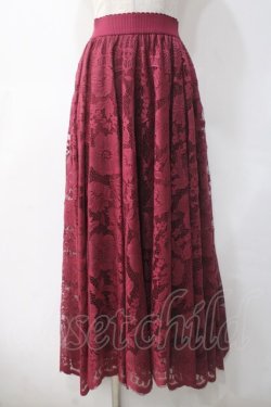 画像1: axes femme / レースサーキュラースカート M ワイン Y-25-05-10-175-AX-SK-SZ-ZY