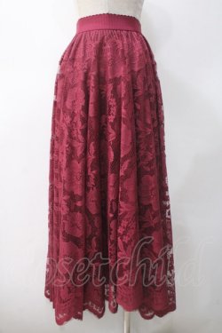 画像2: axes femme / レースサーキュラースカート M ワイン Y-25-05-10-175-AX-SK-SZ-ZY