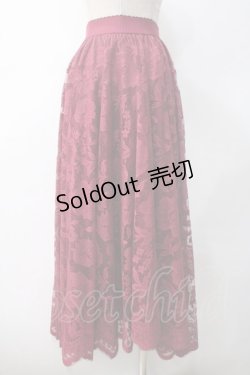 画像2: axes femme / レースサーキュラースカート M ワイン Y-25-05-10-175-AX-SK-SZ-ZY