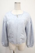 axes femme / ジャカードノーカラージャケット M サックス Y-25-05-10-022-AX-JA-SZ-ZY