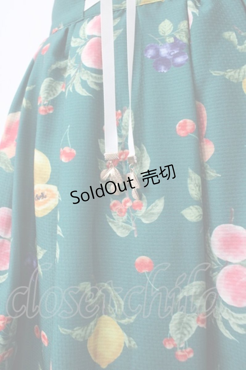 画像3: 【SALE】axes femme / ミックスフルーツ柄スカート M グリーン Y-25-05-10-177-AX-SK-SZ-ZT503 (3)