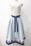 axes femme / ネモフィラ＆ポピー柄スカート M サックス Y-25-05-10-178-AX-SK-SZ-ZY