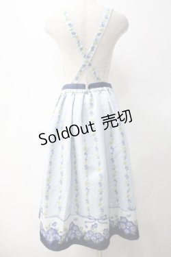 画像2: axes femme / ネモフィラ＆ポピー柄スカート M サックス Y-25-05-10-178-AX-SK-SZ-ZY