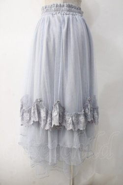 画像2: axes femme / ローズ付ドレープチュールスカート F サックス Y-25-05-10-179-AX-SK-SZ-ZY