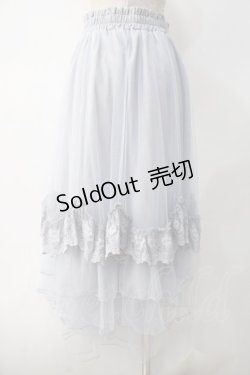 画像2: axes femme / ローズ付ドレープチュールスカート F サックス Y-25-05-10-179-AX-SK-SZ-ZY