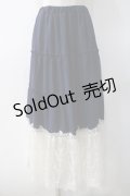 axes femme / 裾レースティアードスカート M 紺 Y-25-05-10-185-AX-SK-SZ-ZI