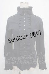 PUTUMAYO / フリルストライプブラウス  紺 Y-25-05-10-024-PT-BL-SZ-ZY
