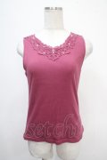axes femme / モチーフレースタンク M ピンク Y-25-05-10-003-AX-TO-SZ-ZY