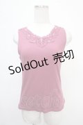axes femme / モチーフレースタンク M ピンク Y-25-05-10-003-AX-TO-SZ-ZI