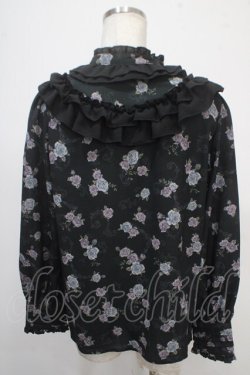 画像2: axes femme / レトロオーナメントバラ柄ブラウス F 黒 Y-25-05-10-025-AX-BL-SZ-ZY