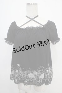 PUTUMAYO / シークレットガーデンカットソー  黒 Y-25-05-10-028-PT-TO-SZ-ZY