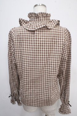 画像2: axes femme kawaii / チェック柄ブラウス M 茶 Y-25-05-10-030-AX-BL-SZ-ZY