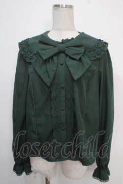 画像1: axes femme kawaii / フラット衿ブラウス M グリーン Y-25-05-10-031-AX-BL-SZ-ZY