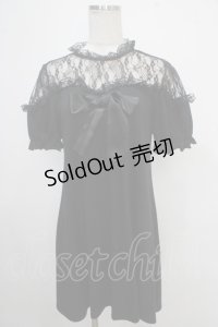 Ank Rouge / レース切り替えワンピース  黒 Y-25-05-10-032-CA-OP-SZ-ZY