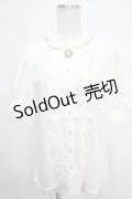 axes femme / カメオ付アンティークブラウス  キナリ Y-25-05-10-035-AX-BL-SZ-ZY