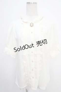 画像1: axes femme / カメオ付アンティークブラウス  キナリ Y-25-05-10-035-AX-BL-SZ-ZY