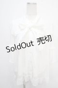 axes femme / シアーフリルボータイブラウス  白 Y-25-05-10-040-AX-BL-SZ-ZY