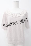 axes femme / サテンローズ付サマーニット M ピンク Y-25-05-14-041-AX-TO-SZ-ZY